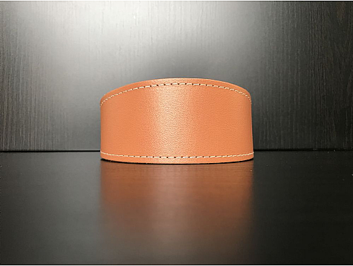 Lined Salmon - Whippet Leather Collar - Size M